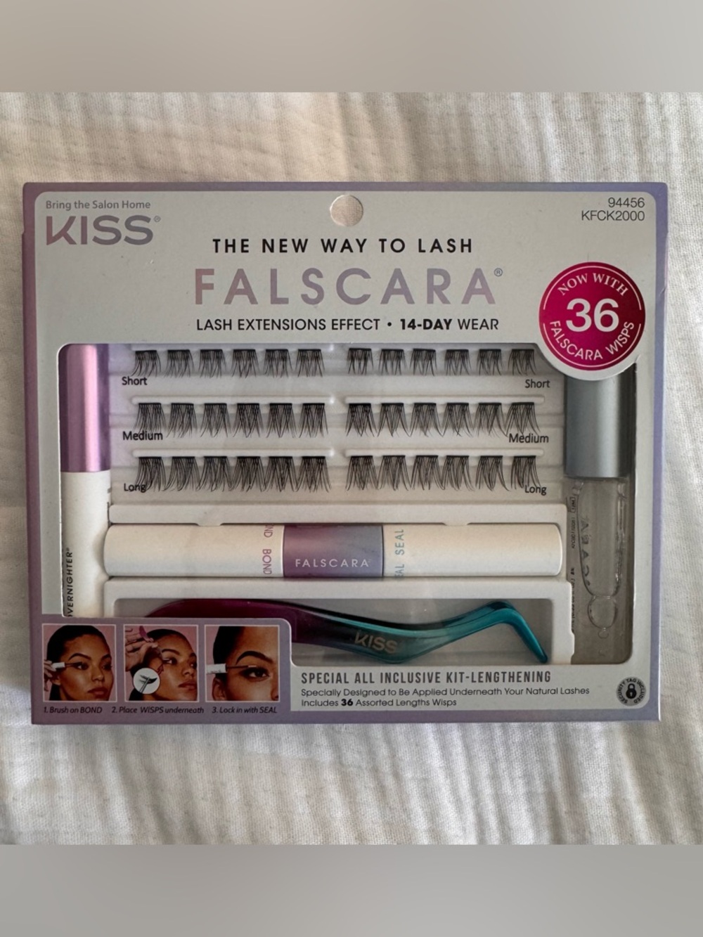 NEW! KISS Falscara Lash Extensions Kit, Lash Clusters, Lengthening Wisps